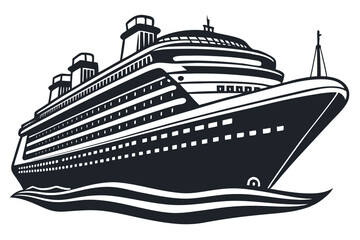 Obraz premium Big ship vector silhouette