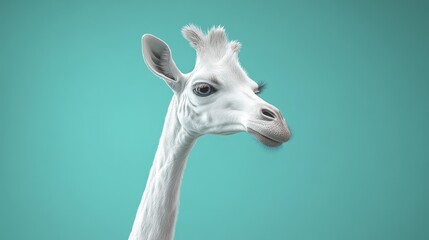 Obraz premium A giraffe with long eyelashes and a white face