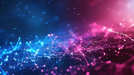 Fototapeta premium Wonderful picture colorful pink light sparkling particles scattered across space background, create abstract bokeh effect perfect for designs that aim to evoke a sense of energetic and fantasy. AIG53.