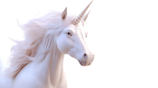 A delightful unicorn with a flowing, detailed mane and a gentle, inviting expression, rendered with lifelike textures 