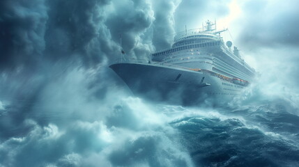 A cruise ship in a storm a giant ship with high si_004