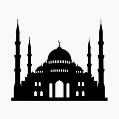 silhouette of vector mosque