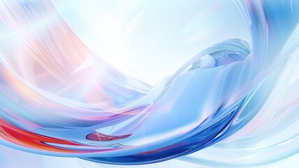Fototapeta premium Abstract smooth pastel wave shapes in blue and pink tones. Background image of transparent wave with blue and red. Digital art for design and print. Minimal and contemporary wallpaper design. AIG53.