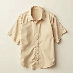 Casual Summer Shirt Display, Modern Style, Apparel Photography, Minimalistic Studio, Close-Up Shot, Fashion Concept