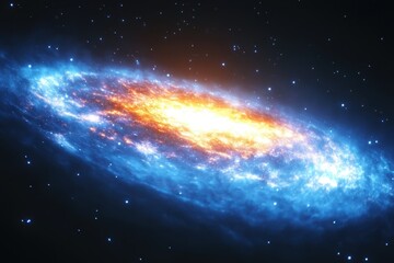 Fototapeta premium Galaxy spiraling in the night sky illuminated by glowing stars