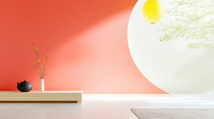 Minimalist Interior with Soft Lighting and Decorative Elements