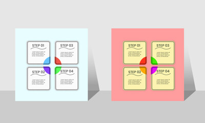 Set of infographic organizational charts for presentations elements data visualization vector design template and corporate reports. Can be used for steps, options, business process, workflow, diagram