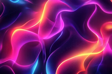 Colorful abstract patterns swirl in vibrant hues of pink, purple, and blue