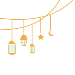 Islamic Ramadan Lantern. Islamic Hanging Lantern for Ramadan and Eid Mubarak Celebration Design