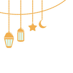 Islamic Ramadan Lantern. Islamic Hanging Lantern for Ramadan and Eid Mubarak Celebration Design