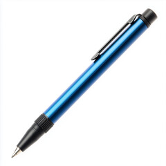 A slim mechanical pencil with a metallic tip on white background