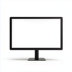A thin frame black computer monitor on white background