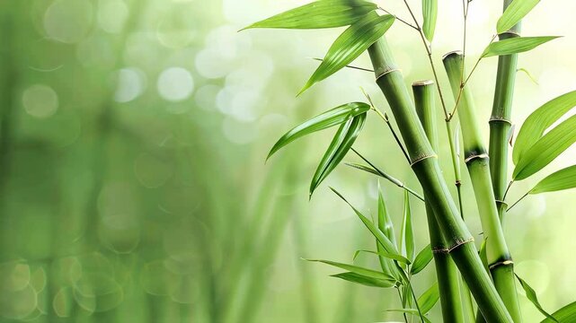 Green bamboo branches