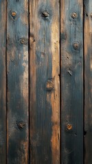 Naklejka premium Natural wooden planks with a rustic finish in shades of brown and black create a warm and inviting background