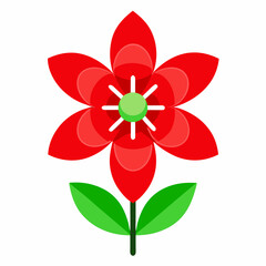 Vibrant red poinsettia flower graphic design
