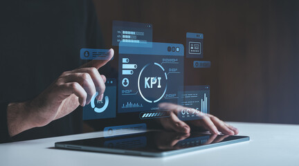 Business analytics dashboard interface. KPI.