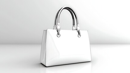Elegant White Patent Leather Handbag Stylish Women s Designer Tote Bag Luxury Accessory
