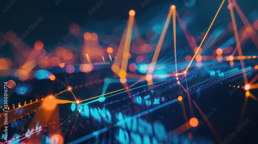 Poster this dynamic abstract background features vibrant lines and connecting shapes, ideal for themes of t