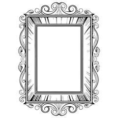Baroque rectangular frame with radiant detailing