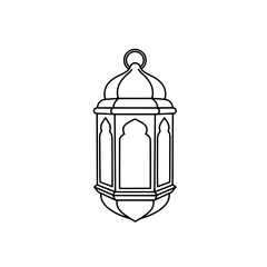 Ornate Lantern Outline: A detailed outline illustration of a traditional lantern, evoking a sense of cultural heritage and festive ambiance.