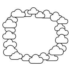 Cloud Frame: A creative cloud border frame design, suitable for invitations or any designs. a simple yet elegant illustration.