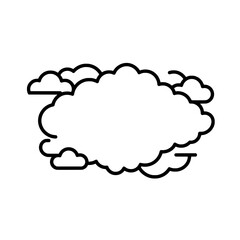 Cloud Icon: A minimalistic outline of a cloud formation, ideal for adding a touch of weather-themed design to various projects.