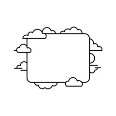 Cloud Frame Illustration: A minimalist frame design surrounded by stylized cloud elements, perfect for adding a touch of whimsy.
