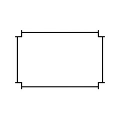 Obraz premium Emblem Frame: A simple rectangular frame with ornamental corner details, suitable for holding text or images, offers a clean, modern, and versatile design.