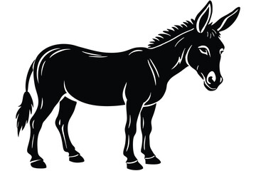 Obraz premium Donkey black silhouette vector isolated