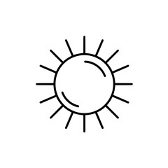 Radiant Sun Icon: A clean, modern icon of the sun, meticulously rendered with symmetrical lines. It's a visual embodiment of energy and warmth.