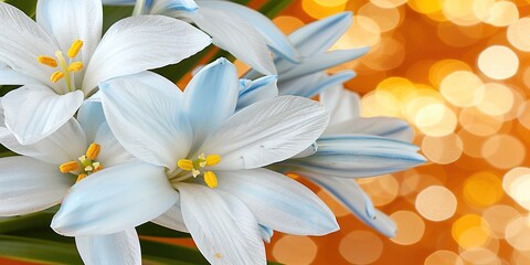 Fototapeta premium Selective focus on a blooming Siberian squill (Scilla siberica) with a shallow depth of field.