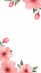 Obraz premium Elegant blush pink watercolor flowers in soft focus, cheerful decor