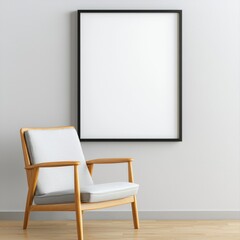 A modern chair positioned next to a decorative picture frame creating a stylish and contemporary interior space