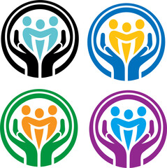 Creative Family Care Logo with Vibrant Color Combinations