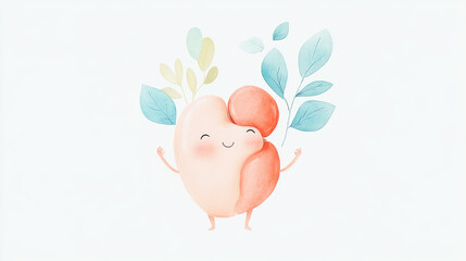 Cute Heart Hugging Illustration