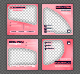 Modern Social Media Post Template with Pink Gradient Design for Women’s Fashion, Shopping, and Marketing Promotions