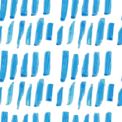 Hand-Painted Blue Brush Stroke Seamless Pattern