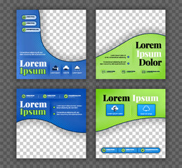 Minimalist Social Media Post Layout with Vibrant Colors and Customizable Elements for Content Marketing and Ads