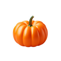 Obraz premium vibrant orange pumpkin with smooth surface and green stem, perfect for autumn decorations and seasonal festivities