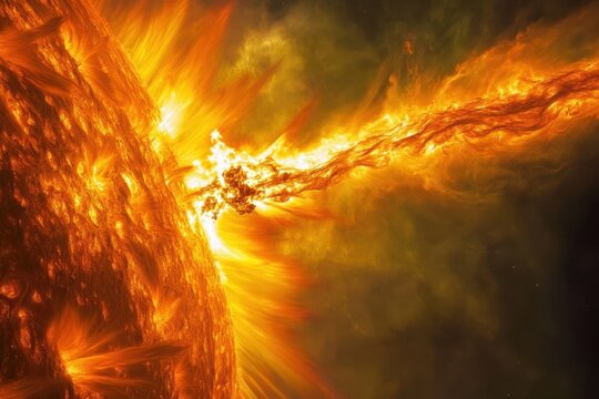 Solar eruption unleashes powerful plasma stream in vibrant colors