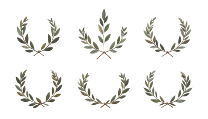 Collection of Olive branch isolated on png