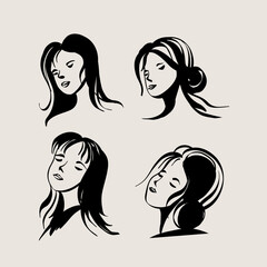 set of women faces healing with depression