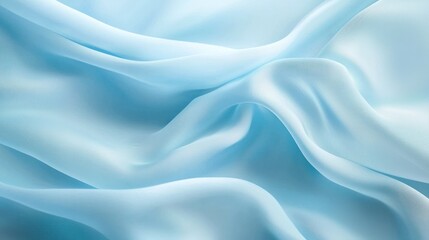Fototapeta premium Soft Light Blue Fabric Texture with Flowing Drapes and Curves