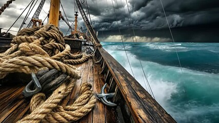 Stormy Seas, Ancient Ship