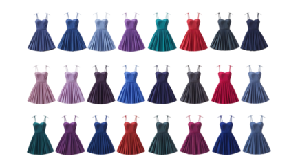 Collection of Pleated Mini Dress isolated on png