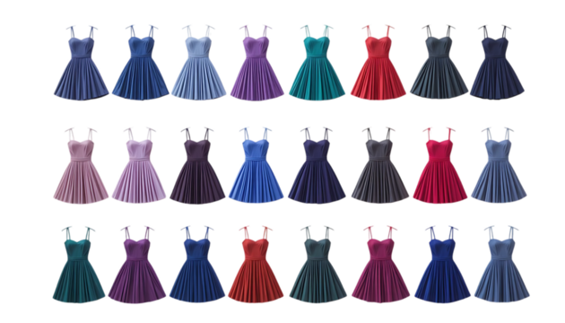 Collection of Pleated Mini Dress isolated on png