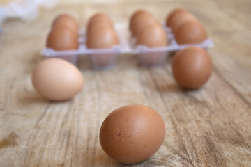 series of fresh eggs