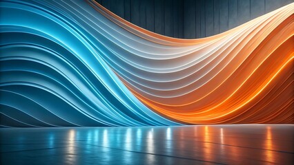 Abstract blue and orange wave background