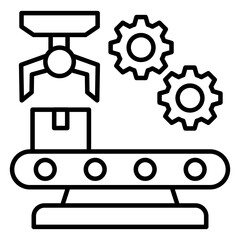 Manufacture Process Outline Icon