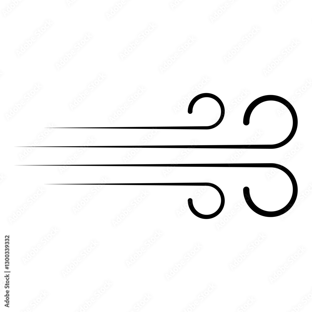 Poster sleek black wind swirls dynamic flow in minimalist design